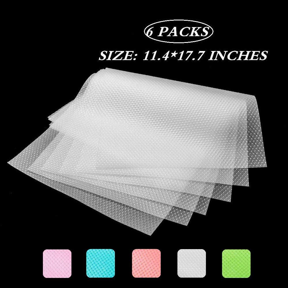 NewNest Australia - Bloss 6 PCS Shelf Mats Refrigerator Liners, Refrigerator Pads Can Be Cut Fridge Mats Drawer Table Placemats for Home/Kitchen – Clear, 11.4 x 17.7 Inch Clear*6pcs 