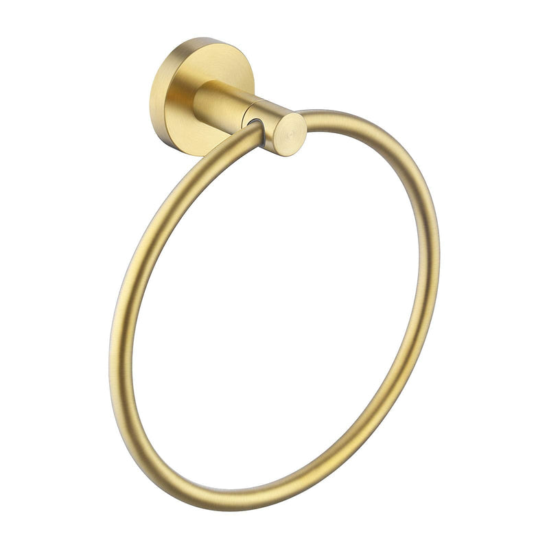 KES Brushed Gold Towel Ring Bathroom Hand Towel Holder Round Wall Mount SUS 304 Stainless Steel Brushed Brass Finish, A2180DG-BZ Standard Size - NewNest Australia