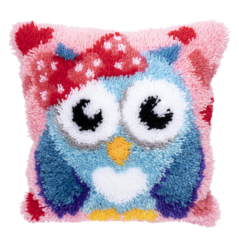 Beyond Your Thoughts DIY Latch Hook Kits Throw Pillow Cover Cute OWL Rug Pattern Printed 16X16 inch, Crochet Needlework Crafts for Kids and Adults Blue Owl - NewNest Australia