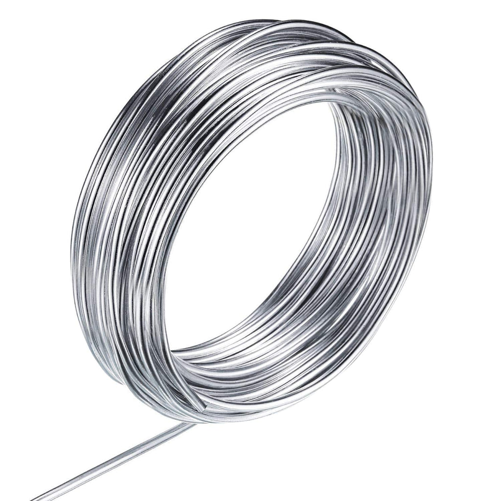 Aluminum Wire, Anezus 9 Gauge 12 Gauge 18 Gauge Bendable Metal Wire Armature Aluminum Craft Wire for Wreath Making Beading Floral (Silver, 3 mm Thickness) 9 Gauge(3 mm) - NewNest Australia