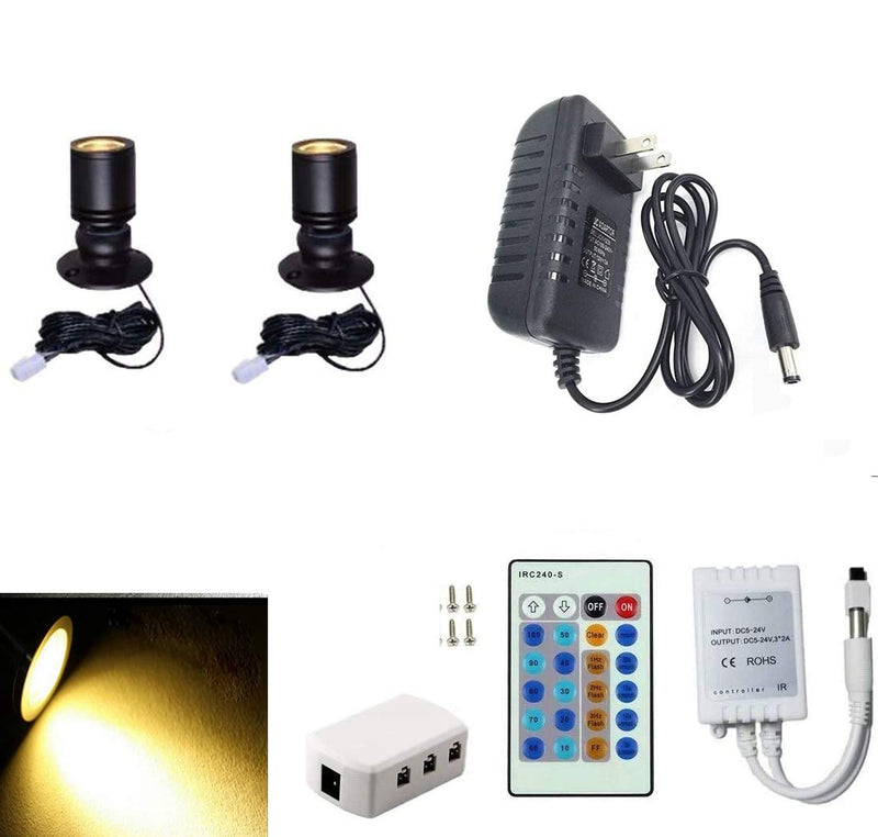 Jorunhe 1.5w White LED Mini Surface Mounted Light Jewelry Cabinet Lamp Spotlight Ac85-265v (Pack-2,Warm White 3000k) Pack-2,warm White 3000k - NewNest Australia