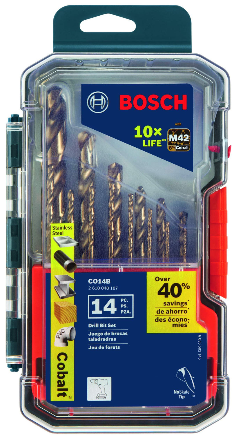 Bosch CO14B 14 Pc. Cobalt M42 Drill Bit Set 14 pc. Drill Bit Set - NewNest Australia