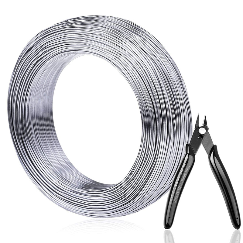 Aluminum Wire, Anezus 18 Gauge 328 FT Metal Wire Bendable Sculpting Aluminum Wire 1mm for Crafts Jewelry Making Beading Floral (Silver) aluminum wire with cutter(18 gauge) - NewNest Australia