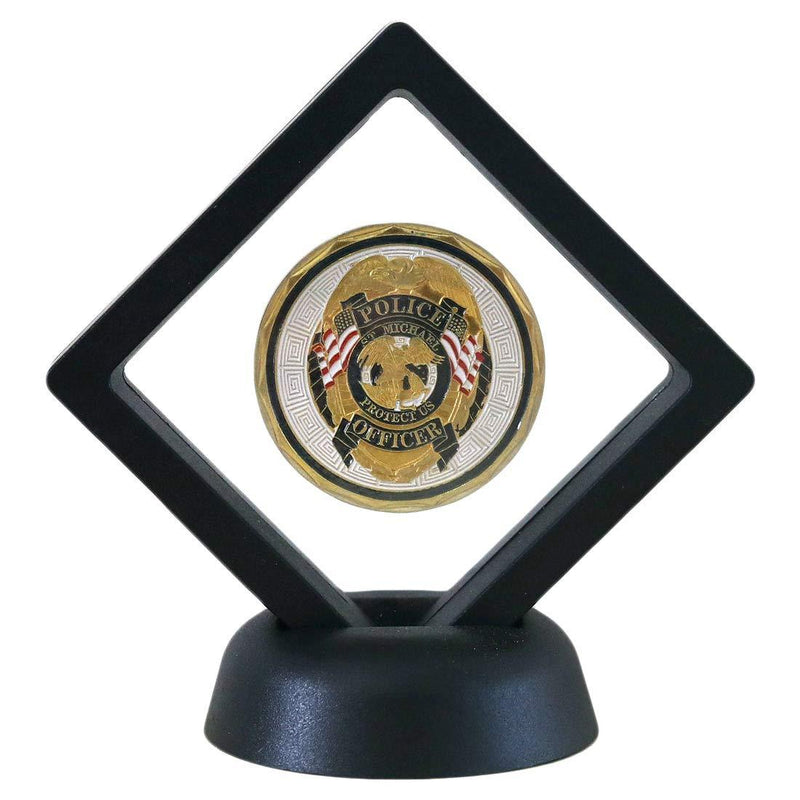 NewNest Australia - HS Challenge Coin Display Frame, 3D Floating Display Case Stand Holder, Medallion Medal Specimen Military Coin Clear Box (Black) 