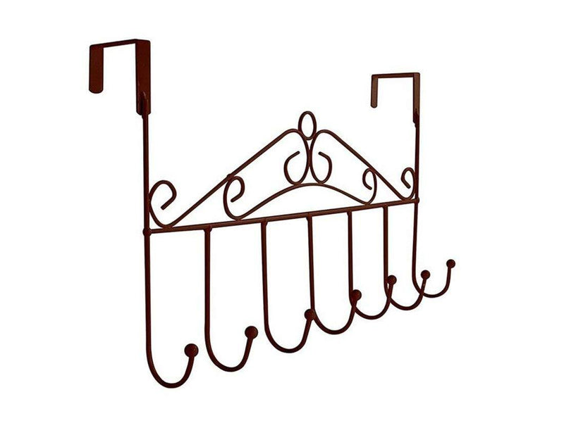 NewNest Australia - Hooks Over The Door Hook Organizer Rack Hanging, 7 Hooks, Over Door Storage Rack – Organizer Hooks for Coats, Hats, Robes, Clothes or Towels (Copper) Copper 