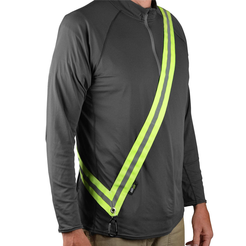 MOONSASH > Made in USA > The Original Reflective Sash for Walking at Night/e-Bikes/Scooters > Reversible, Stylish, Practical > Ditch The Belts, Bands & Vests > Men, Women & Kids > in Yellow & Black XL - NewNest Australia