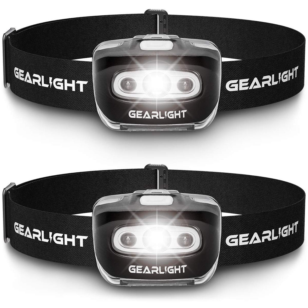 GearLight LED Headlamp Flashlight S500 [2 Pack] - Running, Camping, and Outdoor Headlight Headlamps - Head Lamp with Red Safety Light for Adults and Kids - NewNest Australia