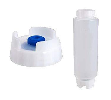 NewNest Australia - FIFO Squeeze Bottle Refillable 12 oz | Blue Tip Large Valve Dispenser for Thick Condiments, Sauces, Batter and Dressing | Self Sealing No Drip No Hassle | (2 Pack) 