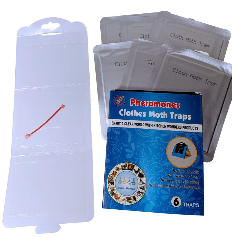 NewNest Australia - Clothes Moth Traps (6 Count) Moth Repellent with Pheromones Lure| Sticky Glue Traps for Bugs, Moth Killer for Carpet, Wool Clothes| Moth Traps Closet Clothing Eco-Friendly, Kid and Pet Safe. 