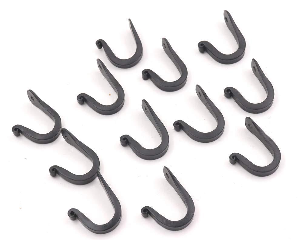 NewNest Australia - THDC Nail Hooks, Vintage, Rustic Curved Metal Fasteners – Decorative Colonial Wall Décor, Heavy Duty Wall Hooks, Hangers for Keys, Coats, Robe, Bags, Home, Kitchen Set Of 12 (Small 1") Small 1" 