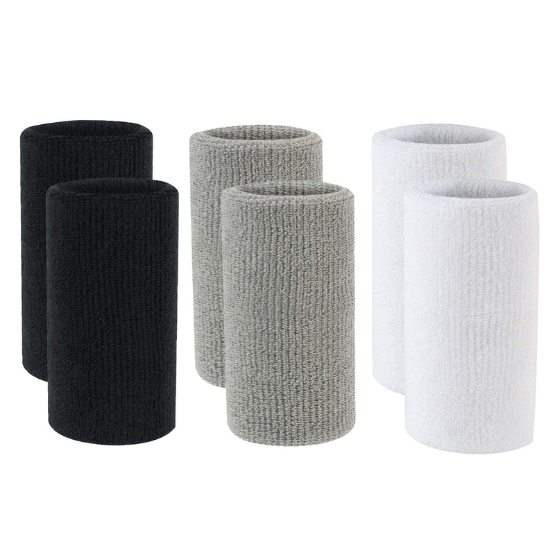 Yuyeran 3 Pairs Men Women Sports Wrist Sweatband Yoga Tennis Squash Badminton Gym Basketball Wristband Wrist Brace Support - NewNest Australia