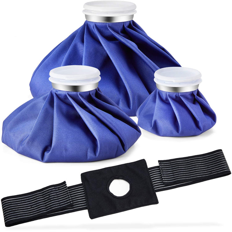 Ice Bag Packs, Ohuhu 3 Pack [11" 9" 6"] Reusable Ice Bags for Injuries with a Adjustable Wrap, Hot & Cold Therapy and Pain Relief for Knee Leg Injury, 4-Pack (6"/9"/11"), No-Leak Waterproof Ice Bag - NewNest Australia