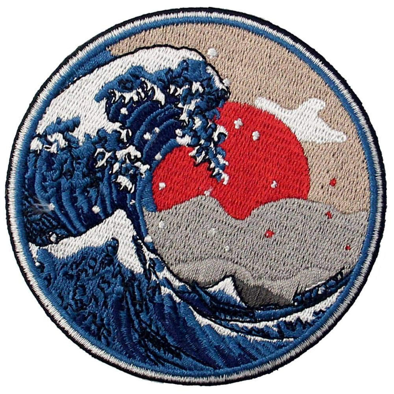 Great Wave Off Kanagawa Patch Embroidered Applique Badge Iron On Sew On Emblem - NewNest Australia
