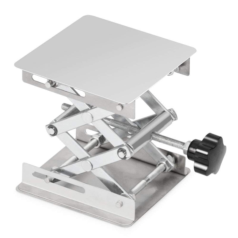 stonylab 4"x4" Lab Scissors Jack, 100 x 100mm Stainless Steel Laboratory Support Jack Platform Lab Lift Stand Table, Expandable Lift Height Range from 45mm to 150mm, Support Weight 5KG 100 x 100 mm - NewNest Australia