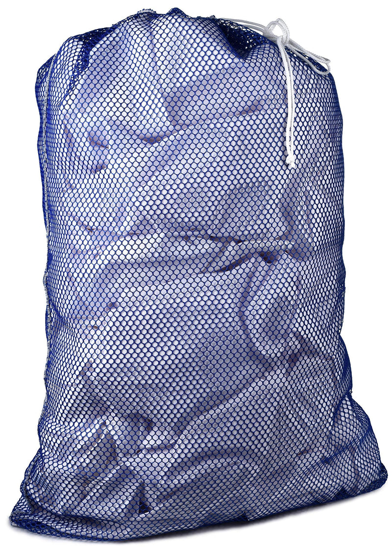 NewNest Australia - Commercial Mesh Laundry Bag - Sturdy Mesh Material with Drawstring Closure. Ideal Machine Washable Mesh Laundry Bag for Factories, College, Dorm and Apartment Dwellers. (24" x 36" | Blue) 1 