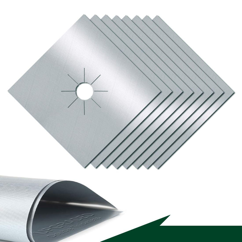 Forsisco Stove Burner Covers Upgraded Double Thickness Stove Covers for Gas Burners Silver Nonstick Gas Stove Burner Liners Reusable Kitchen Guardian Gas Stove Top Protector (8pcs) - NewNest Australia