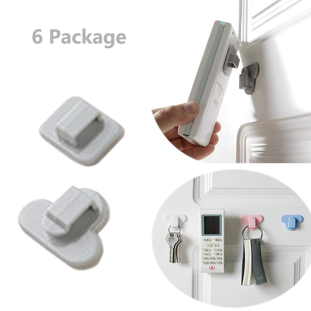 NewNest Australia - 6 Sets Remote Control Holder Hook, Wall Mount Storage Sticky Plastic Hook/w Strong Self Adhesive and Hanging Buckle, TV Air Conditioner Remote Control Keys Organizer Hanger for TV Box,Apple TV 