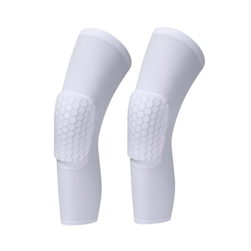 Breathable Basketball Shooting Sport Safety Kneepad Honeycomb Pad Bumper Brace Kneelet Protective Knee pads rodilleras Medium White - 1 Pair - NewNest Australia