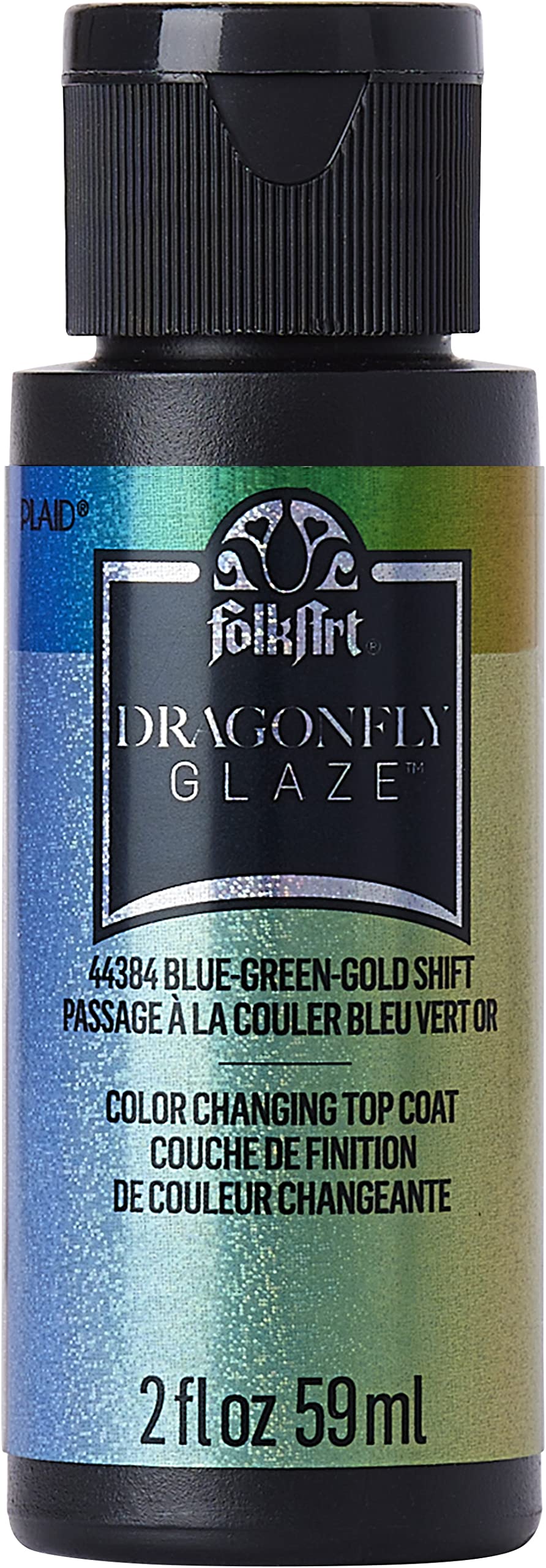 FolkArt Dragonfly Glaze Multi-Surface Paint, 2 Fl Oz (Pack of 1), Blue-Green-Gold - NewNest Australia