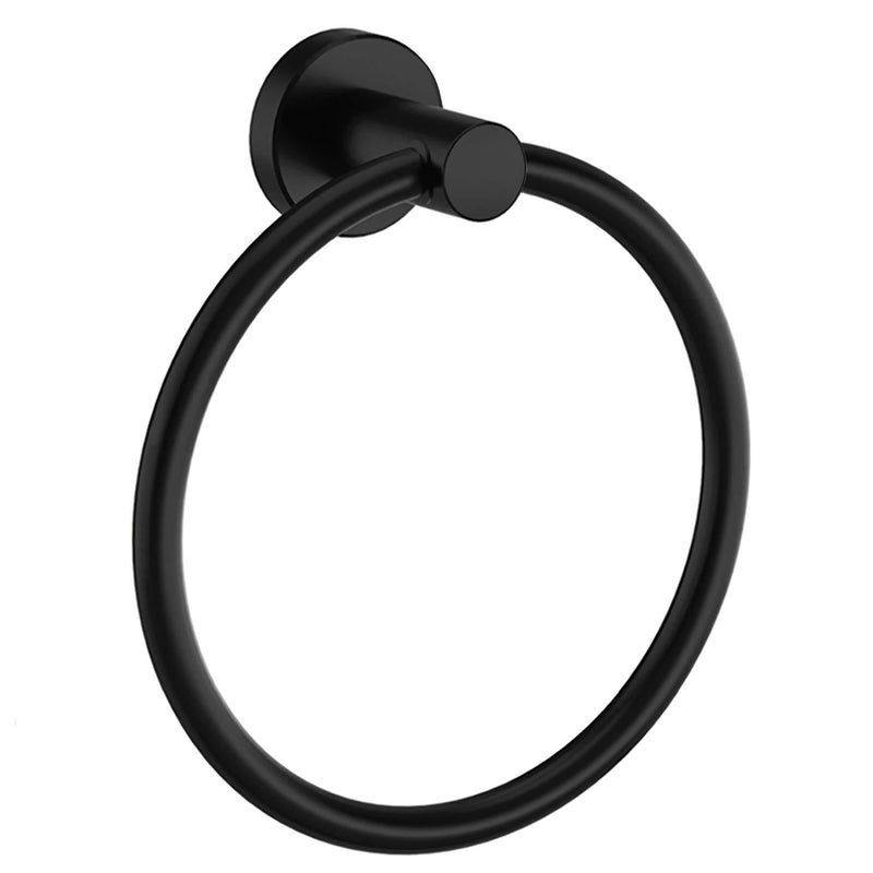 Marmolux Acc Black Towel Ring Hand Towel Holder for Bathroom Hand Towel Racks Wall Mount Bathroom Hardware Simple Round Towel Hanger SUS 304 Stainless Steel, Matte Black - NewNest Australia