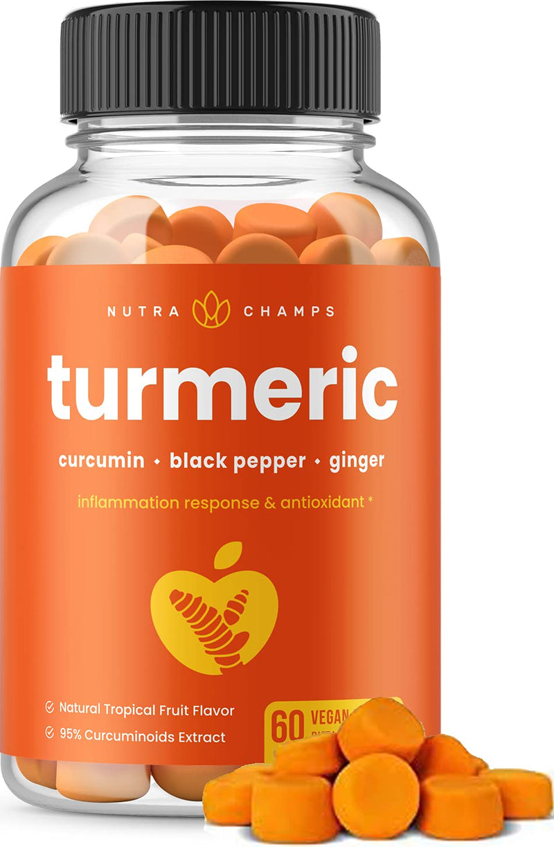 Turmeric Gummies for Adults & Kids with Ginger & Black Pepper Extract | 95% Curcuminoids | Vegan Natural Curcumin Joint Support & Inflammation Supplement | Tumeric Gummy Supplements 1 - NewNest Australia