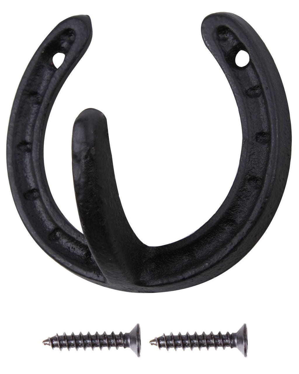 NewNest Australia - Coat Hook Hat Horse Hook Vintage Wrought Iron Wall Mounted Screws Included Wall Hook (Horseshoe) Horseshoe 