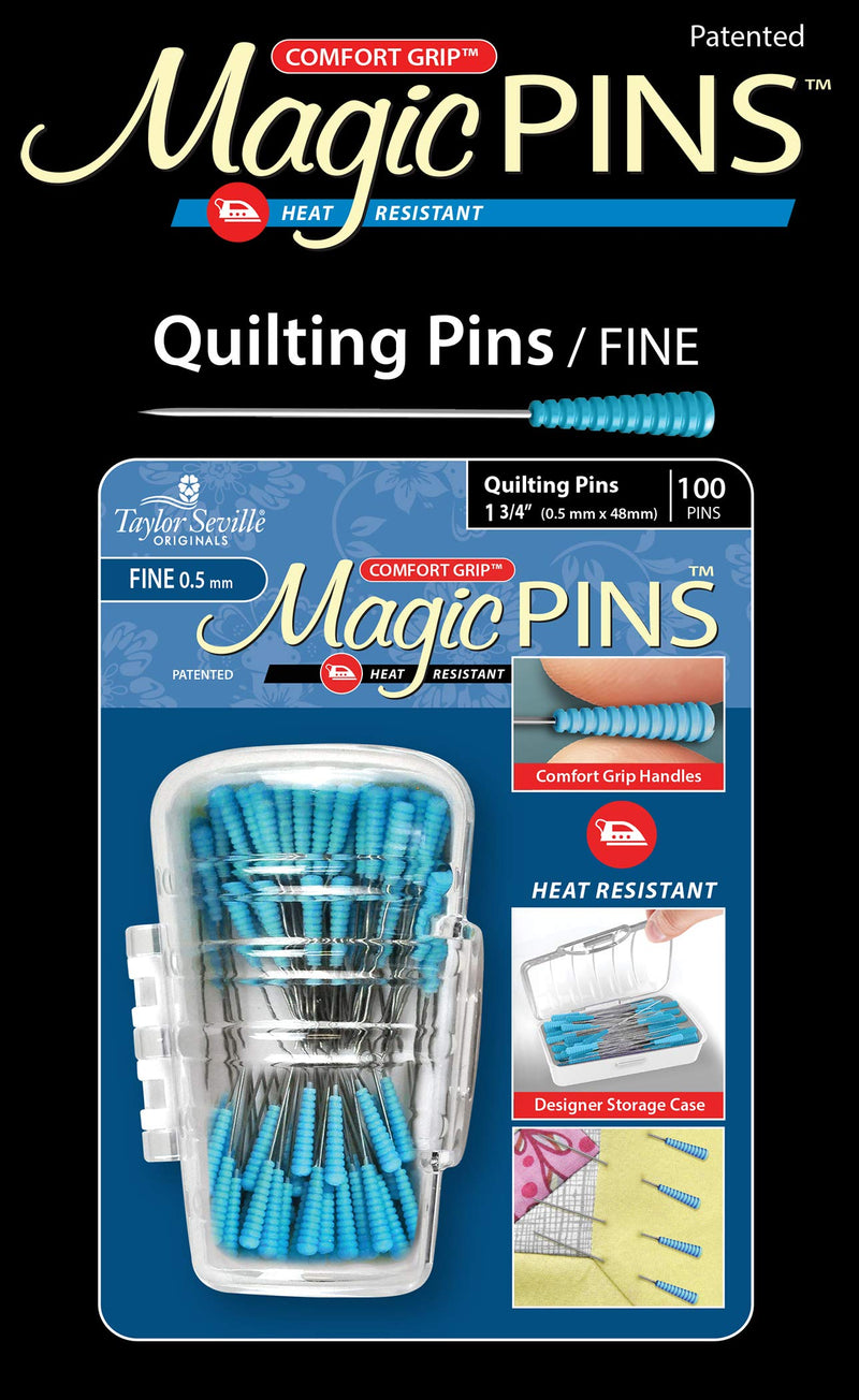 Taylor Seville Originals Comfort Grip Quilting Fine Magic Pins-Sewing and Quilting Supplies and Notions-Sewing Notions-100 Count - NewNest Australia