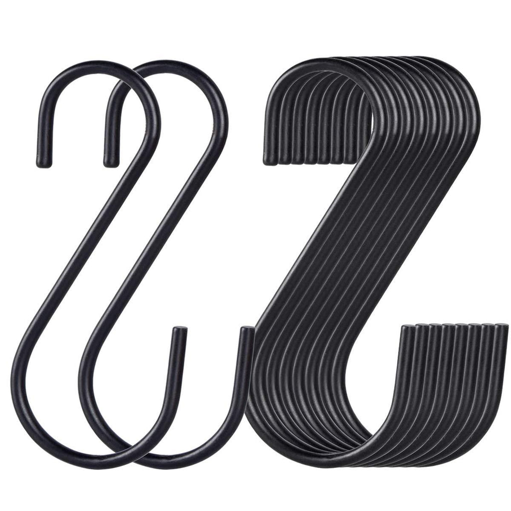 NewNest Australia - 30 Pack Black S Hooks,Heavy Duty Metal Hooks Can Withstand up to 65 pounds.for Kitchen,Office,Garden or Outdoor Activities 