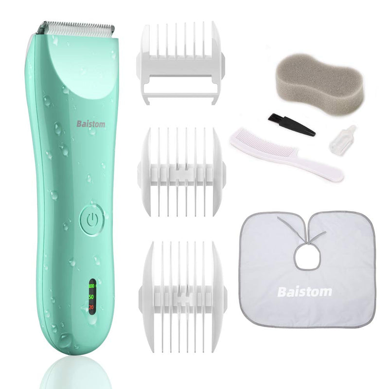 Baistom Baby Hair Clipper, Quiet Hair Trimmer for Kids and Children, Waterproof Rechargeable Cordless Haircut Kit for Toddler, Green - NewNest Australia