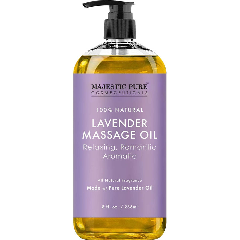 MAJESTIC PURE Lavender Massage Oil for Men and Women - Great for Calming, Soothing and to Relax - Blend of Natural Oils for Therapeutic Massaging and Aromatherapy - 8 fl oz. - NewNest Australia
