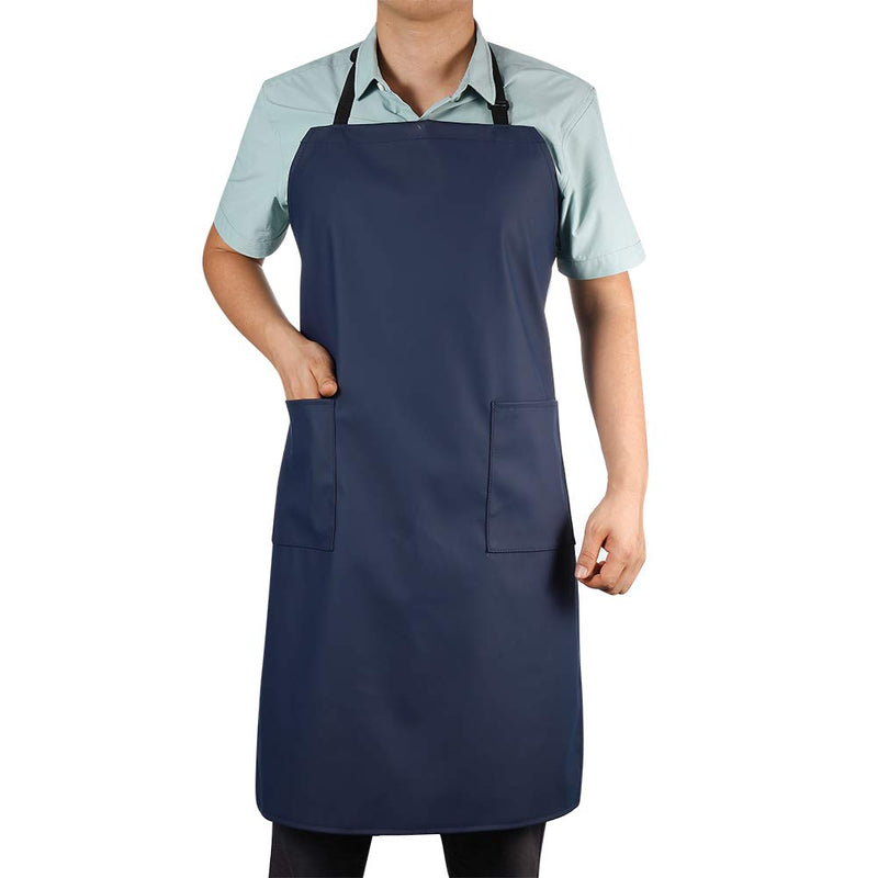 Waterproof Rubber Vinyl Apron W/ 2 Pockets - Lab Apron for DishWashing,Grooming Blue - NewNest Australia