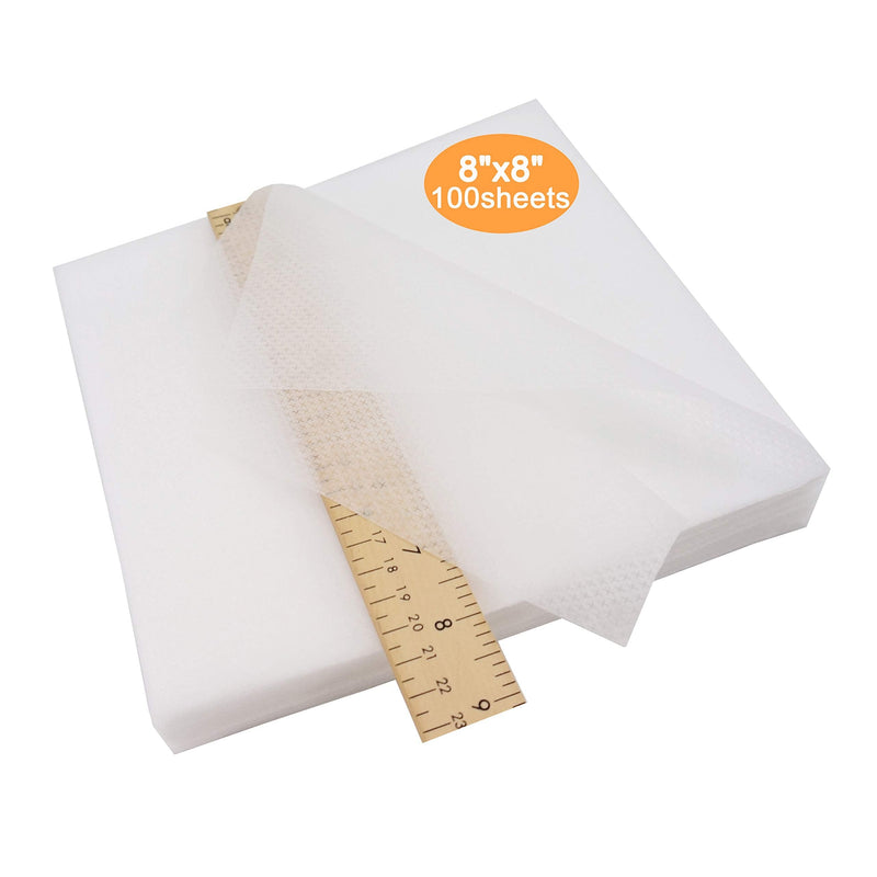 New brothread No Show Mesh Machine Embroidery Stabilizer Backing 8"x8" - 100 Precut Sheets - Light Weight 1.8 oz - Fits 4x4 and 6x6 Hoops 8" x 8" 100sheets - NewNest Australia