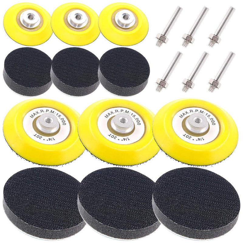 Swpeet 10Pcs 3 Inch (75mm) Sanding Discs Pad Kit, Including 5Pcs 1/4" Shank Drill Attachment Backing Pads and 5Pcs Soft Foam Layer Buffering Pad for Hook and Loop Sanding Pad Drill Grinder - NewNest Australia