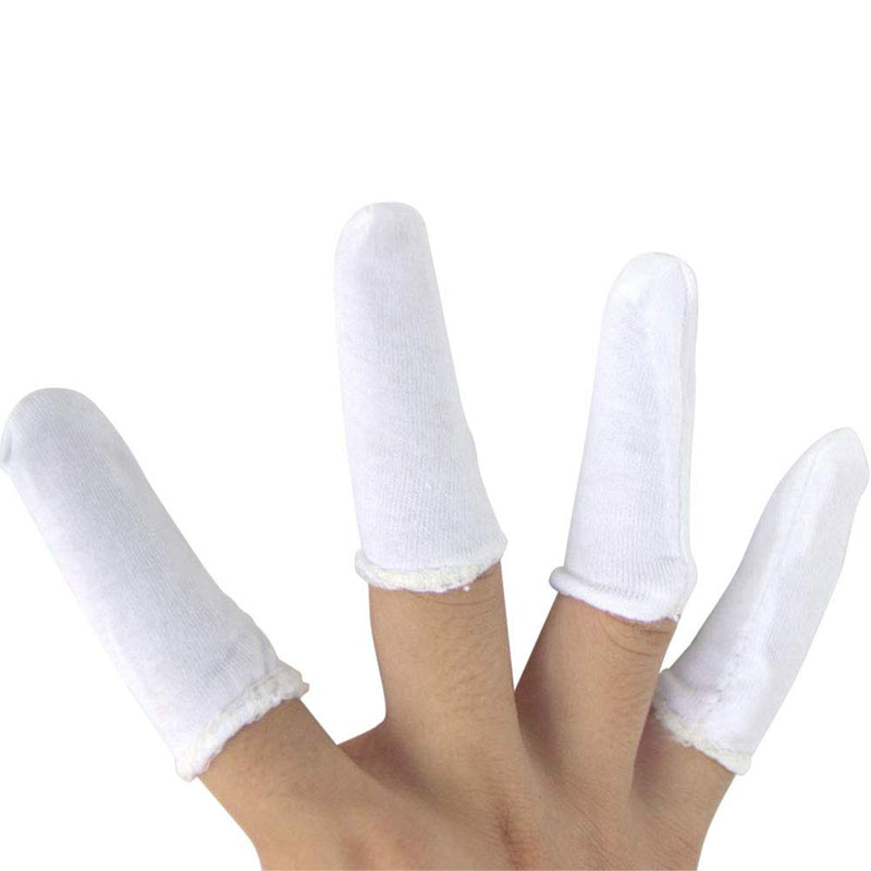 Onwon 100 Pieces Finger Cots Cotton Finger Guards Elastic Fabric Finger Gloves Finger Protection - NewNest Australia