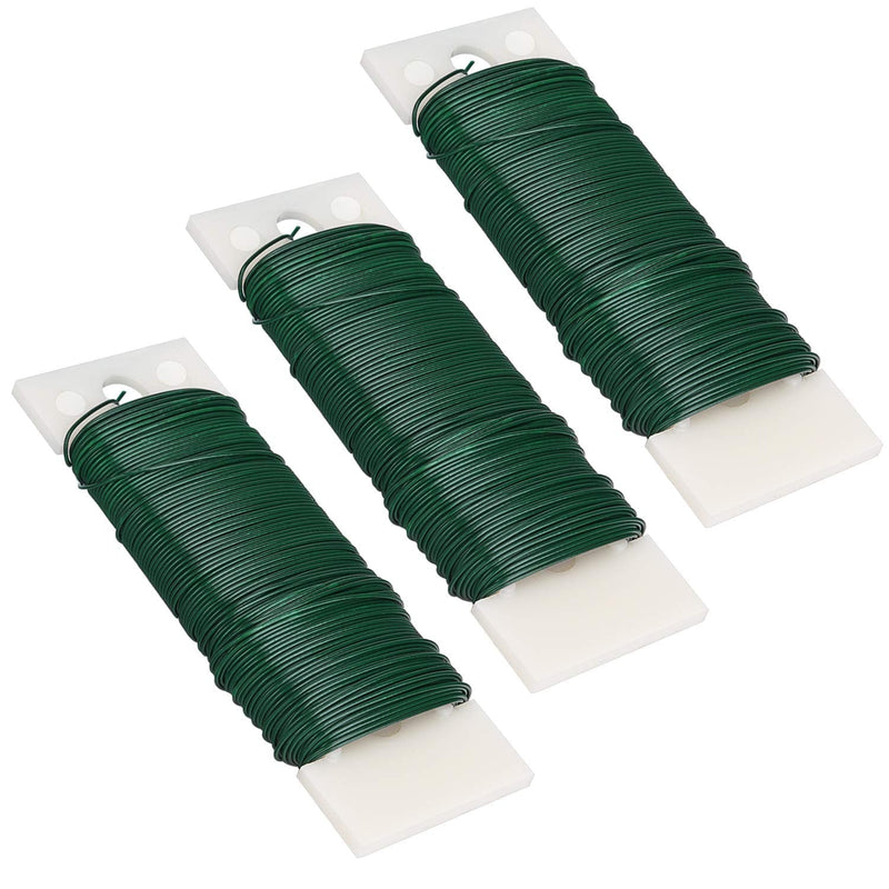 Livder 3 Pack 114 Yards 22 Gauge Green Flexible Paddle Wire for Crafts, Christmas Wreaths Tree, Garland and Floral Flower Arrangements - NewNest Australia