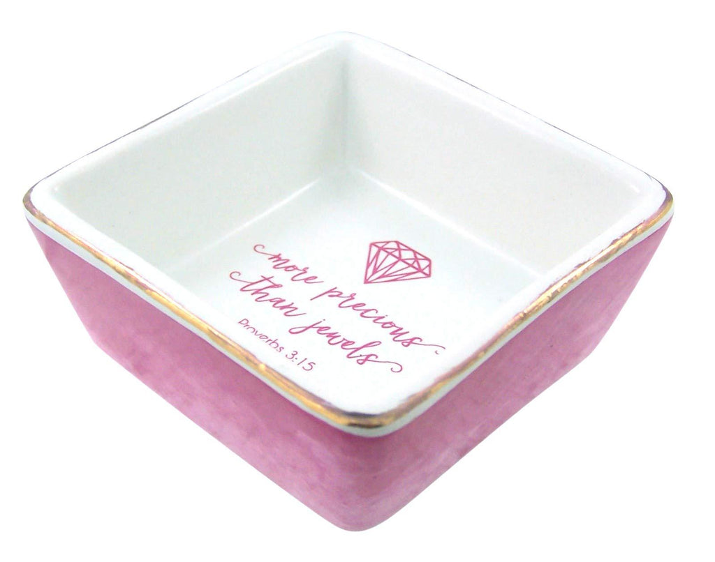 NewNest Australia - Living Grace More Precious Than Jewels Ceramic Ring Display Tray, 3 Inch 