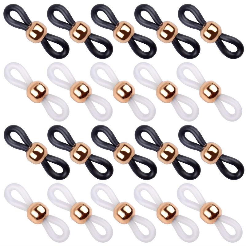 Jdesun 20 Pieces Eyeglass Chain Ends,Adjustable Metal Bead Rubber Ends Connectors for Eye Glasses Holder Necklace Chain Gold Bead Rubber Ends - NewNest Australia