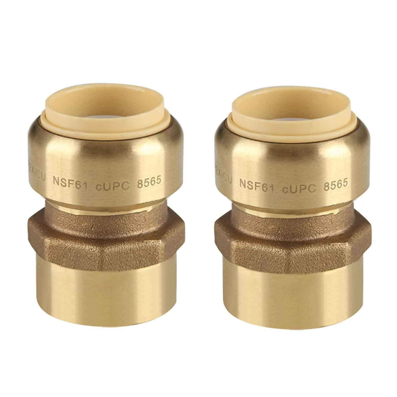 (Pack of 2) EFIELD Höger PUSH FIT X 1/2" FEMALE ADAPTORS Push-to-Connect, Copper, CPVC-2 Pieces - NewNest Australia