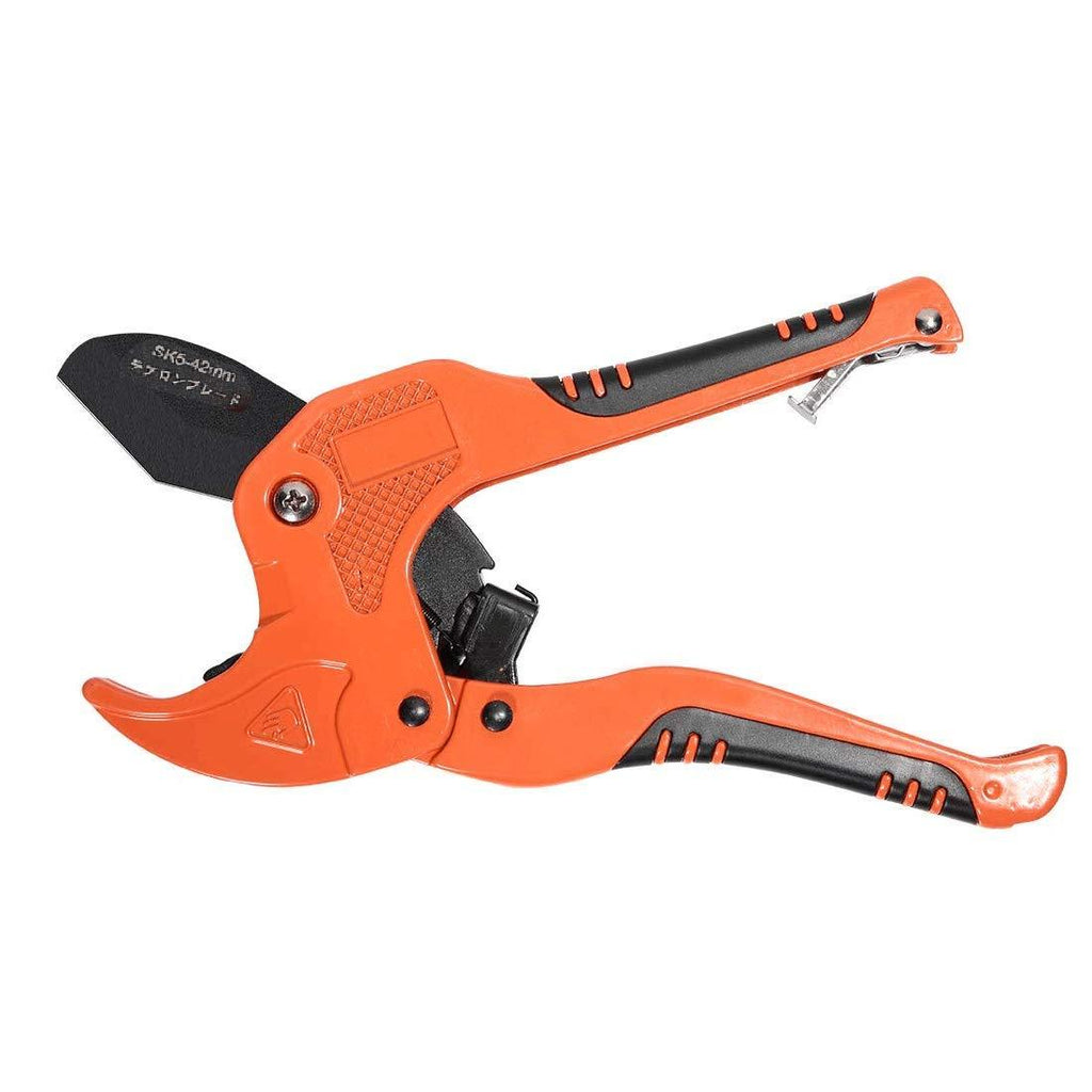 Zantlea Pipe and Tube Cutter, Ratcheting Hose Cutter One-hand Fast Pipe Cutting Tool with Ratchet Drive for Cutting Less Than 1-1/4" O.D. PEX, PVC, and PPR Pipe Orange - NewNest Australia