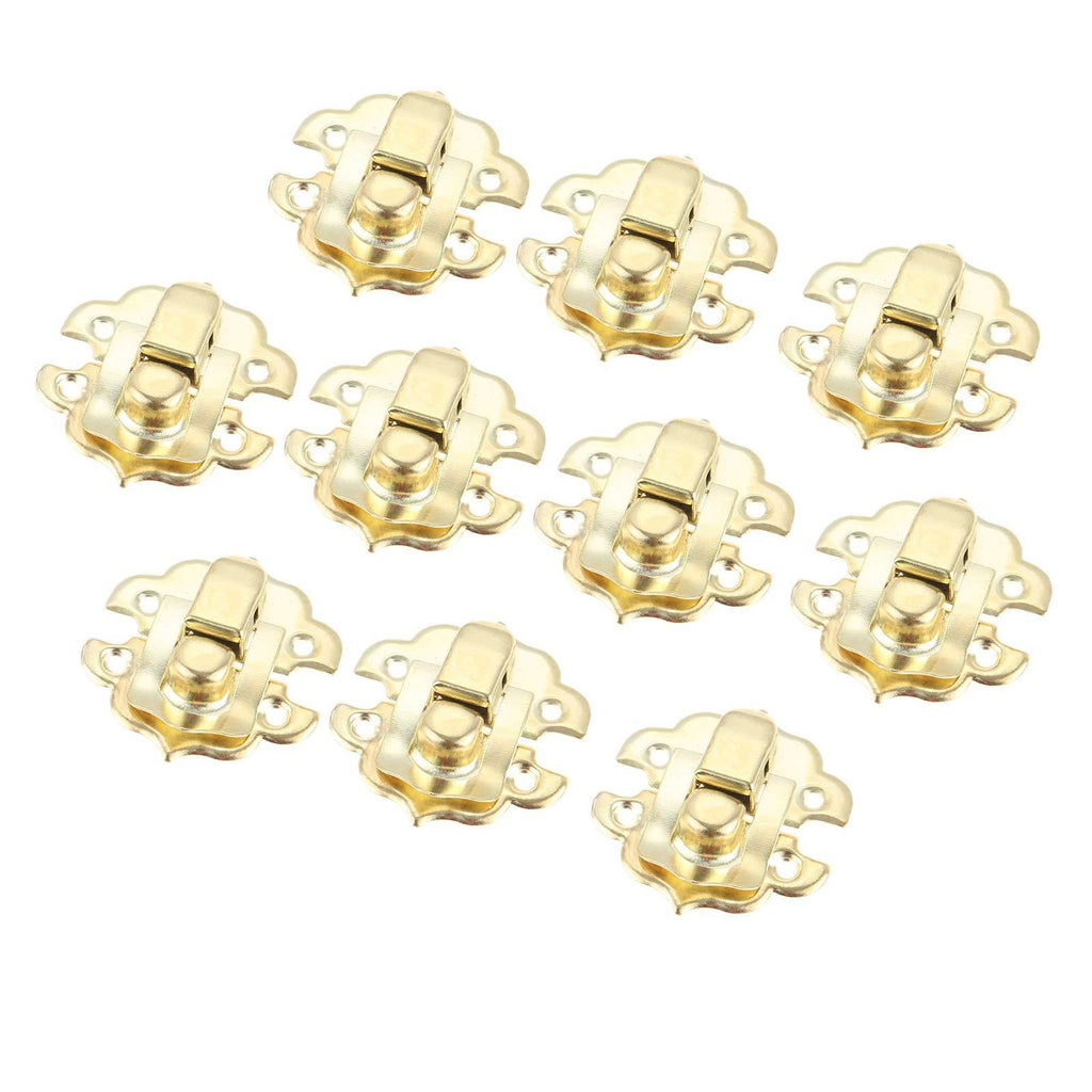 10 Pcs Box Latch Clasps with 40 Screws Iron Cabinet Hasp for Jewelry Wooden Box Case Decorative Hasp Latch Buckle, Gold - NewNest Australia