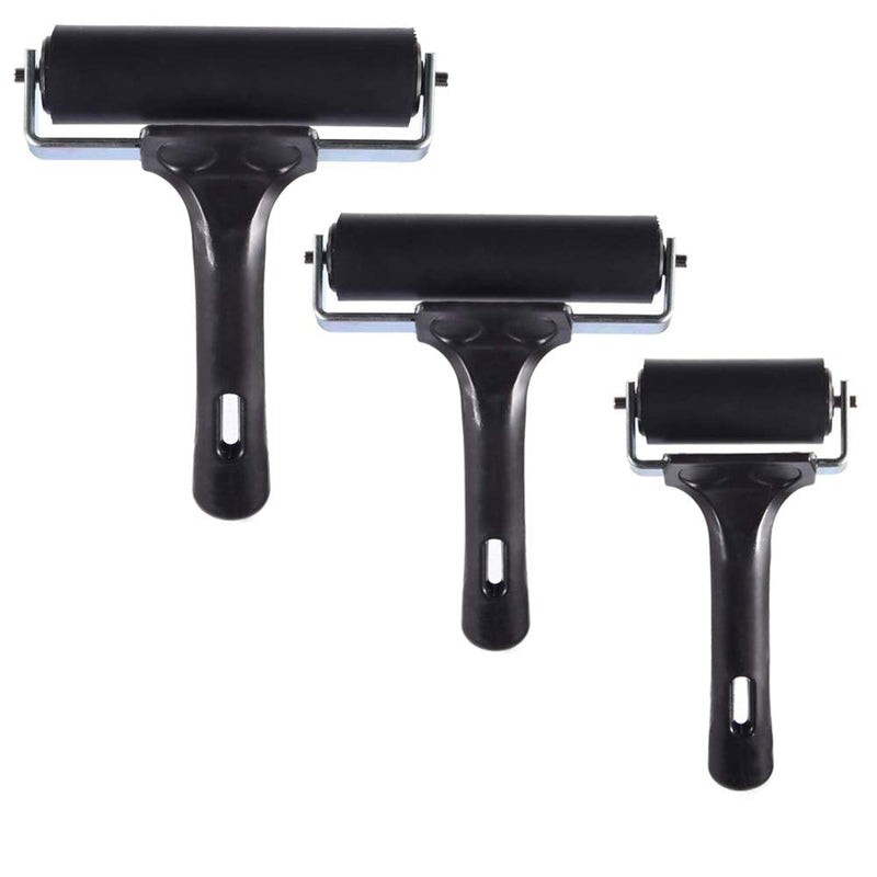 VinBee 3 Pack Soft Rubber Brayer,Rubber Brayer Roller Paint Brush Ink Applicator Art Craft Oil Painting Tool (2.4 inch,4 inch,5.9 inch) - NewNest Australia