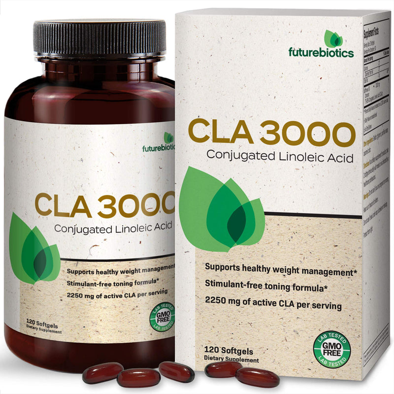 Futurebiotics CLA 3000 Extra High Potency – Naturally Supports Healthy Weight Management, Increase Lean Muscle Mass - Non-Stimulating Conjugated Linoleic Acid, Non GMO, 120 Softgels - NewNest Australia