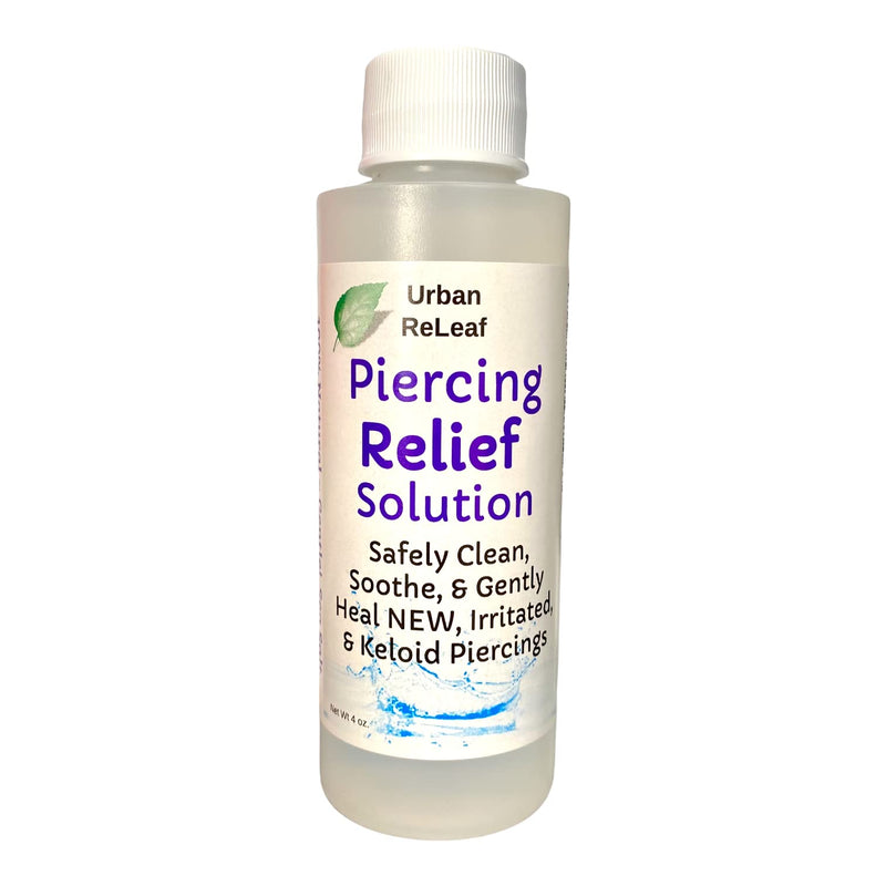 Urban ReLeaf Piercing Relief Solution ! Safely Clean, Soothe & Gently Heal New, Irritated and Keloid Piercings. 100% Natural Sea Salt, Tea Tree, Rosemary - NewNest Australia