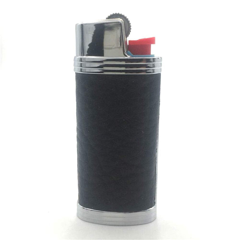 Lucklybestseller Metal Leather Lighter Case Cover Holder Black Color for Bic Mini Lighter J5 - NewNest Australia
