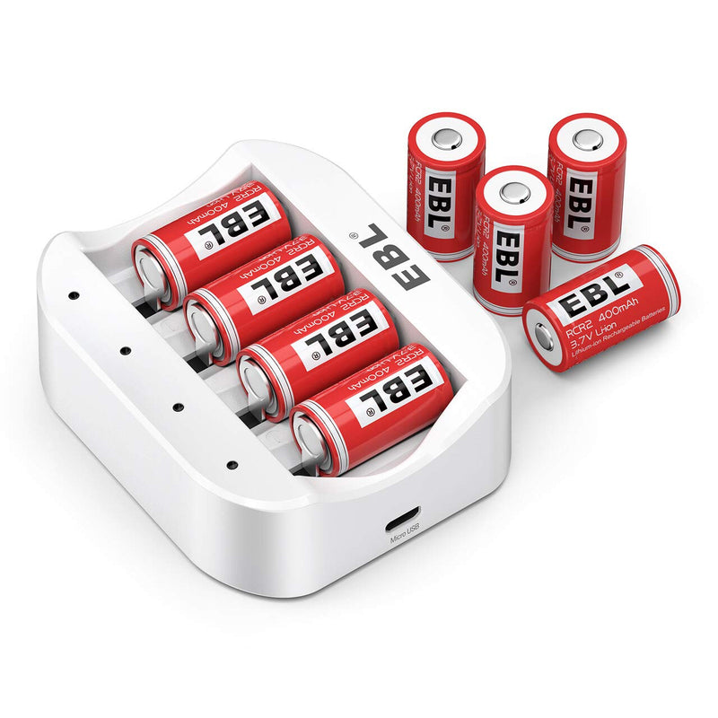 EBL CR2 Rechargeable Batteries, 3.7V Lithium RCR2 Photo Batteries 8 Pack with Rechargeable Battery Charger - NewNest Australia