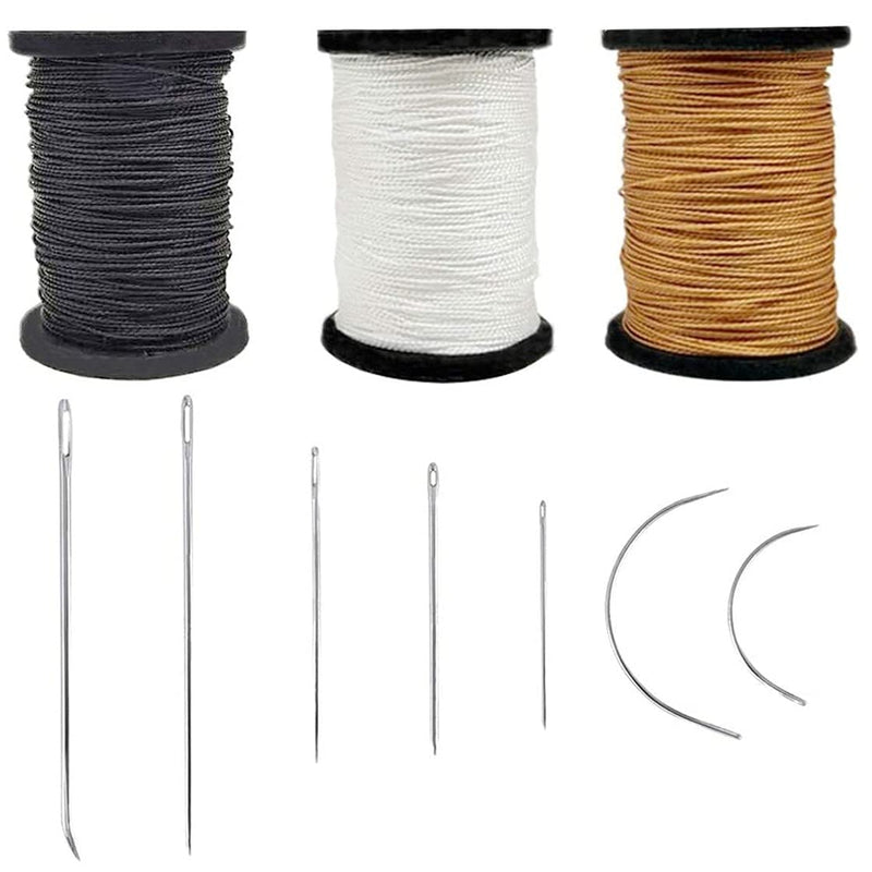 Topus Extra Strong Upholstery Repair Sewing Thread Kit and Heavy Duty Household Hand Needles, Including 7 Styles of Leather Canvas Sewing Needles and 3 Colors Nylon Thread (54 Yard of Each Roll) - NewNest Australia