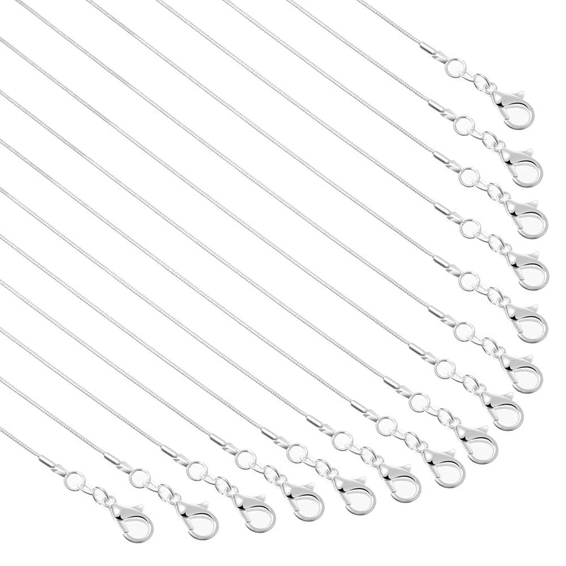Paxcoo 30 Pack Necklace Chain Silver Plated Necklace Snake Chains Bulk for Jewelry Making, 1.2 mm (18 Inches) 18 Inches - NewNest Australia