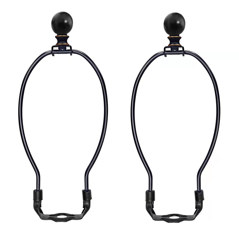2 PCS Lamp Harp Holder Lamp Shade Harp with Light Saddle Base and Ball Lamp Finial Screw for Table and Floor Lamps (8 Inch, Black) - NewNest Australia