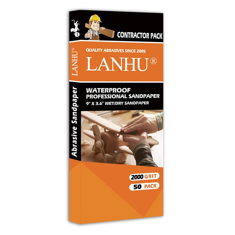 LANHU 2000 Grit Sandpaper for Wood Furniture Finishing, Metal Sanding and Automotive Polishing, Dry or Wet Sanding, Multipurpose Sandpaper, 9 x 3.6 Inches, 50-Sheets 50 PACK 2000 - Grit - NewNest Australia