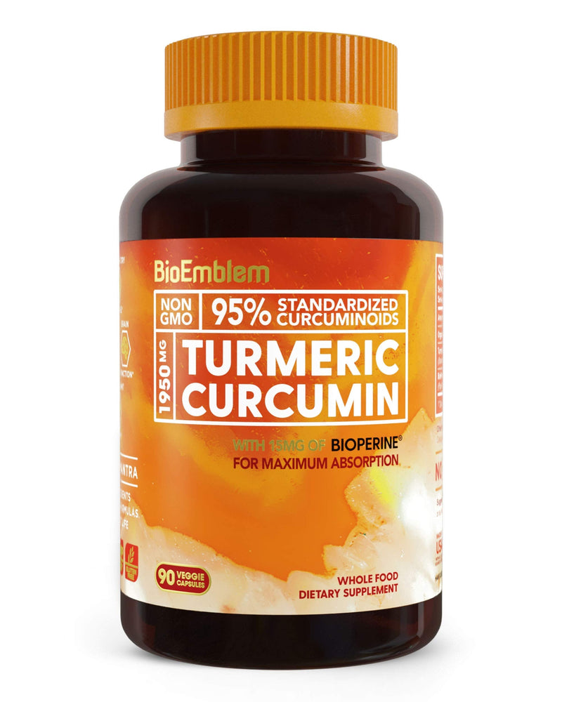 BioEmblem Turmeric Curcumin Supplement with BioPerine | Joint Support & Inflammatory Response | with Organic Turmeric Powder & 95% Curcuminoids Extract | California Made, Non-GMO, 30-Day Supply - NewNest Australia